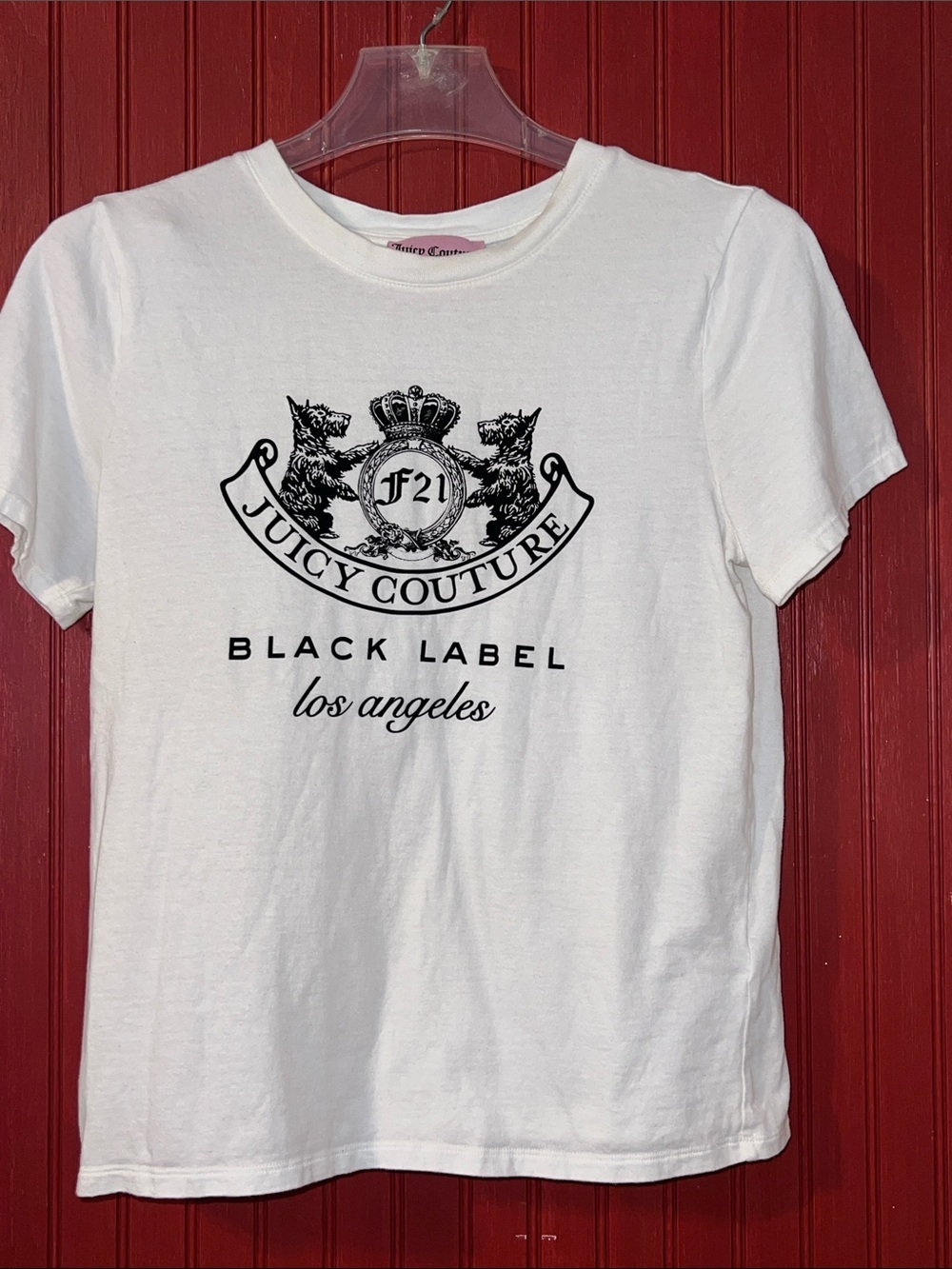 Juicy Couture White Tee with Black Logo Crest